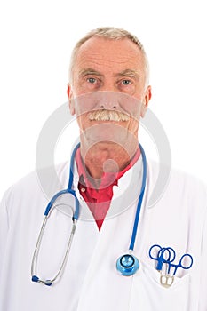 Physician on white background