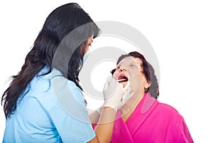 Physician woman examine patient