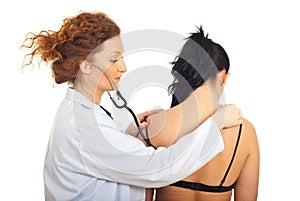 Physician woman examine patient
