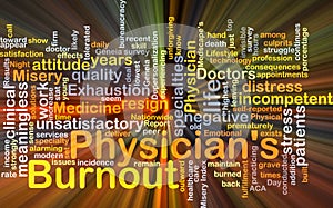 Physicianâ€™s burnout background concept glowing