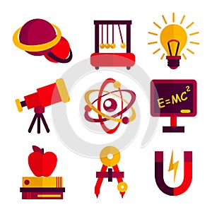 Physics and Astronomy Icons Set