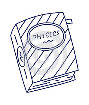 Physics book line icon Library School lesson