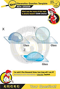 Physics, Capillary action and cohesion and adhesion of liquid, two sisters speech bubble, New generation question template