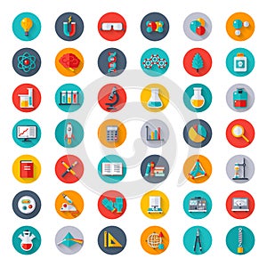 Physics, Chemistry, Biology, Laboratory Icons