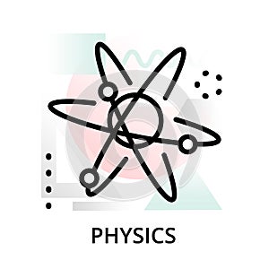 Physics concept icon on abstract background