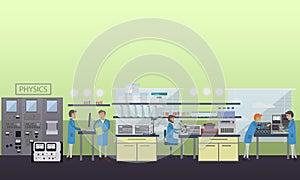 Physics concept vector illustration in flat style.