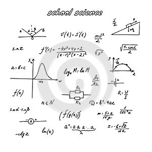 Physics constructions, formulas and schemes.