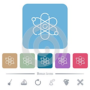 Physics flat icons on color rounded square backgrounds photo