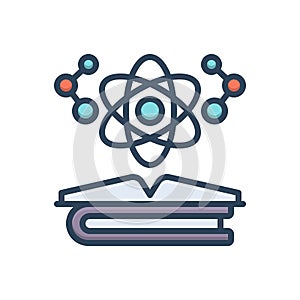 Color illustration icon for Physics, knowledge and science