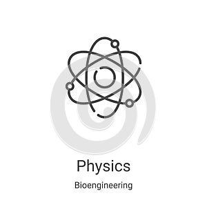 physics icon vector from bioengineering collection. Thin line physics outline icon vector illustration. Linear symbol for use on