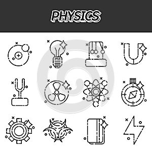 Physics icons set