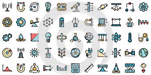 Physics icons vector flat