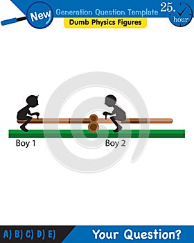 Physics, Lever examples  illustration, simple machines, next generation question template, dumb physics figures, exam questi