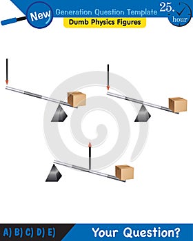 Physics, Lever examples  illustration, simple machines, next generation question template, dumb physics figures, exam questi