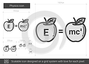 Physics line icon.