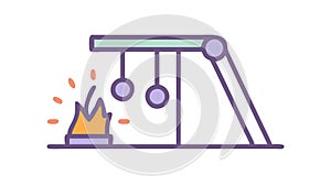 Physics Pendulum Experiment Vector, Scientific Research and Gravity Icon, vector design Generative AI