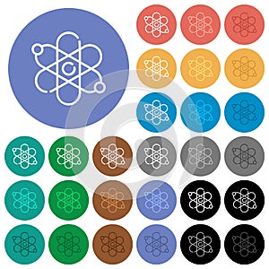 Physics round flat multi colored icons photo