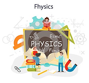 Physics school subject concept. Scientist explore electricity