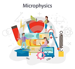 Physics school subject concept. Scientist explore electricity