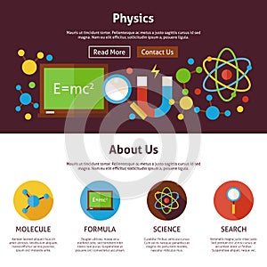 Physics Science Flat Web Design Template