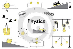 Physics and science icons set