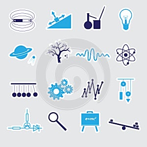 Physics stickers set eps10