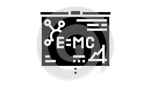 physics studying glyph icon animation