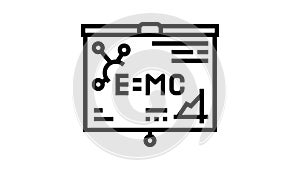 physics studying line icon animation