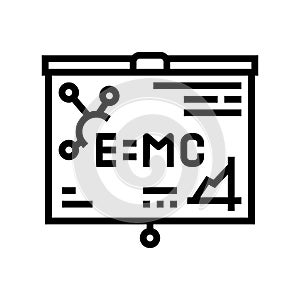 physics studying line icon vector illustration