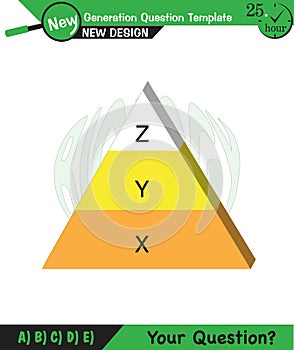 Physics, Vector Illustration of food chain - energy pyramid - educational infographic, question template