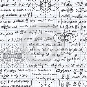Physics vector seamless pattern backdrop notebook