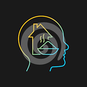 Physiological motivation gradient vector icon for dark theme