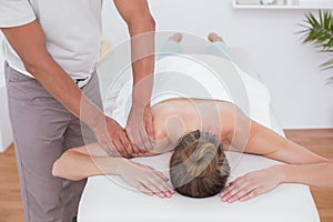 Physiotherapist doing arm massage