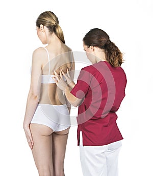 Physiotherapist doing a physical examination