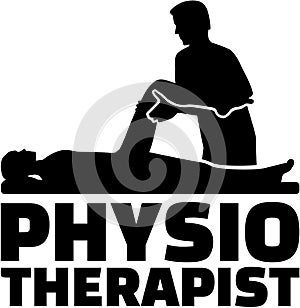 Physiotherapist job title with silhouette