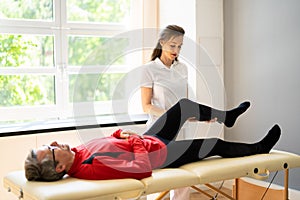 Physiotherapist Knee Treatment And Physical Therapy