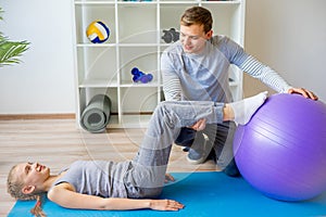 Physiotherapists working on rehabilitation