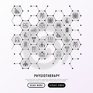 Physiotherapy concept in honeycombs