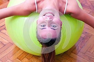 Physiotherapy exercises with bobath ball fitball