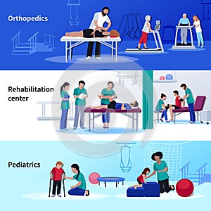 Physiotherapy Rehabilitation 3 Flat Horizontal Center