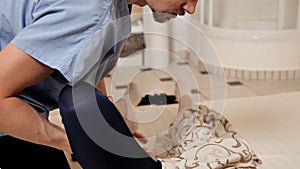 Physiotherapy.A woman gets a foot massage in the Wellness center, close-up.Modern rehabilitation physical therapy