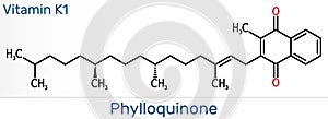 Phytomenadione, vitamin K1, phylloquinone molecule. It is essential fat soluble vitamin, is important in maintaining normal blood photo