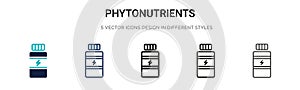 Phytonutrients icon in filled, thin line, outline and stroke style. Vector illustration of two colored and black phytonutrients