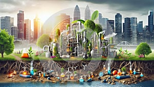 Phytoremediation of Contaminated Soil with Plants Using plants photo