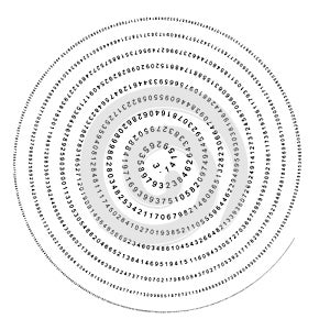 Pi - 3.1415 - Mathematical Helix - Column of Numbers Spiral