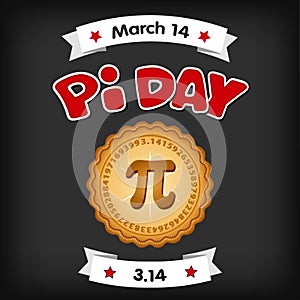 Pi Day, March 14, chalk board background