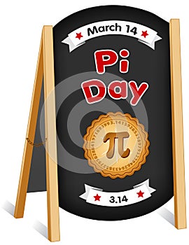 Pi Day, March 14, Chalk board Sign, Folding Easel