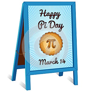 Pi Day Sign, folding sidewalk easel sign, March 14