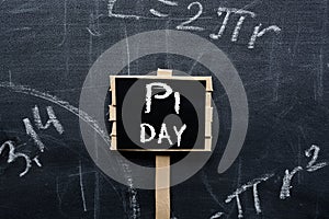 PI day sign on the school Board