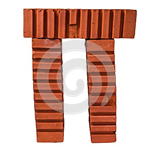 Pi letter made of bricks photo